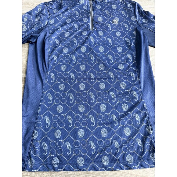 Romfh Ladies Chill Factor Long Sleeve 1/4 Zip Blue Shirt Large Seahorse Shells - Picture 5 of 7